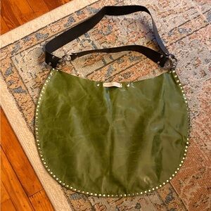 Green Leather Studded Women's Bag by Rebellion